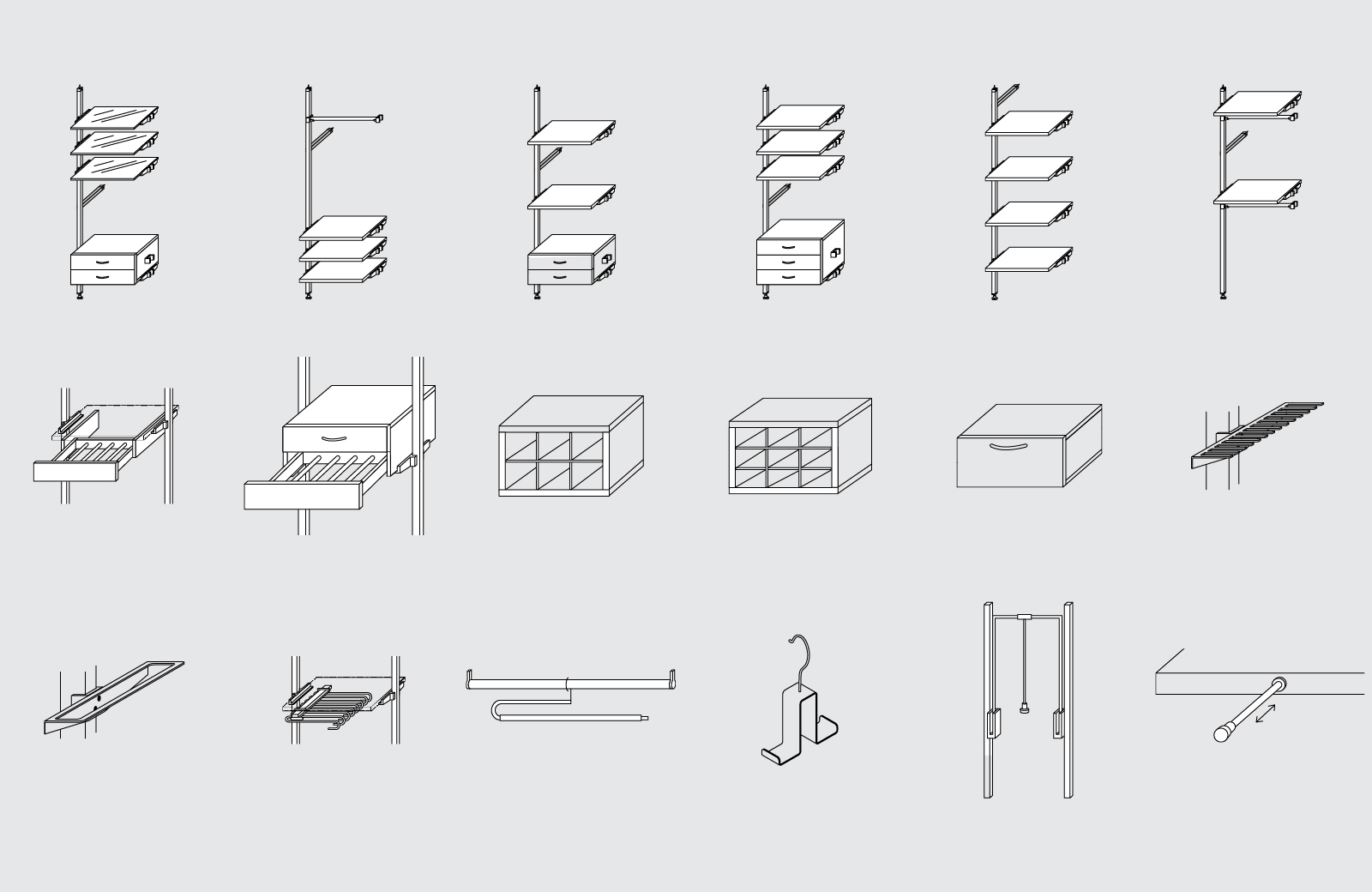 space closet line drawing