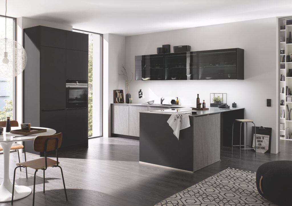 modern black kitchen cabinets